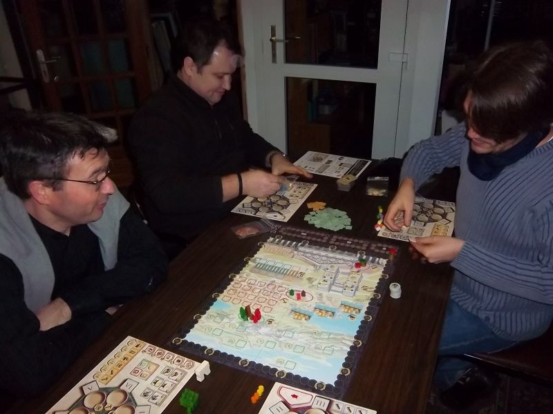 Mes trois adversaires d'hier soir à Trajan. Cormyr, Lilajax, Unkle. 