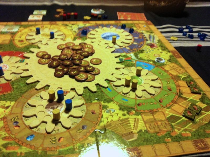 Des pions neutres à 2 joueurs... attention au timing pour aller chercher les ressources