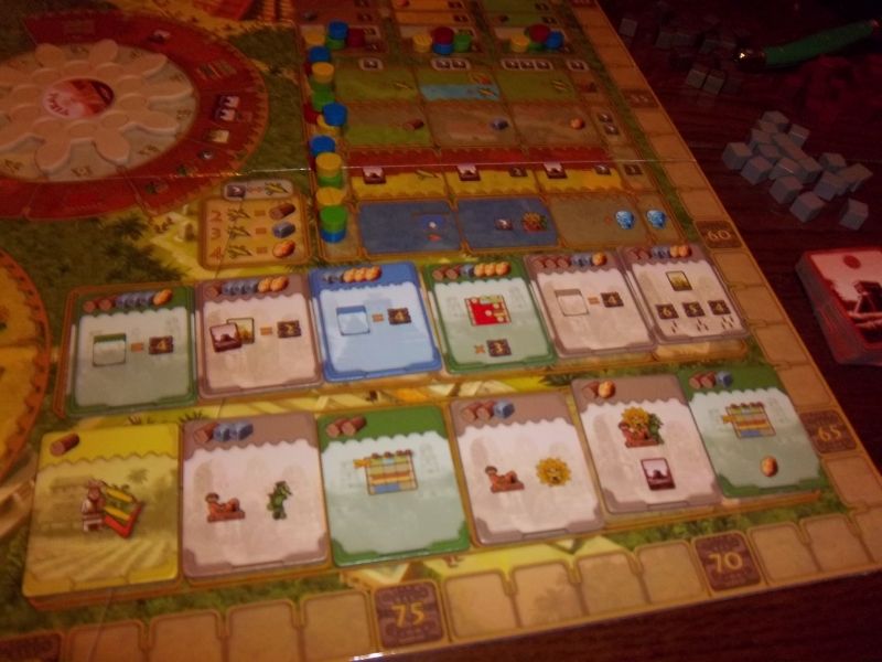 Les monuments disponibles et les bâtiments de début de partie...