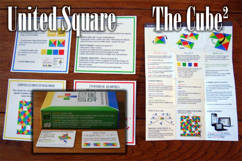 A ma gauche les règles de United Square, à ma droite The Cube²