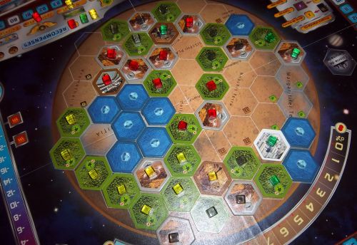 Le plateau coloré de fin de partie