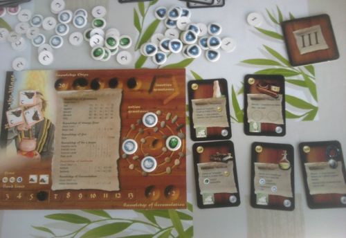 Mon plateau de jeu. Après coup, je me dis que le choix de l'émeraude était clairement un choix hasardeux.