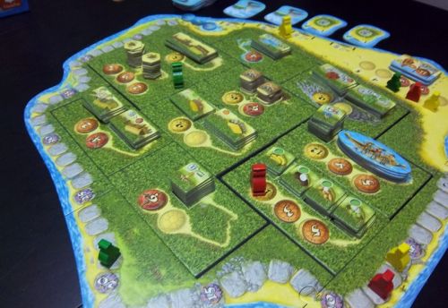 Le plateau de cette partie, et le pion vert de Nicolas qui commence tout doucement à s'éloigner...