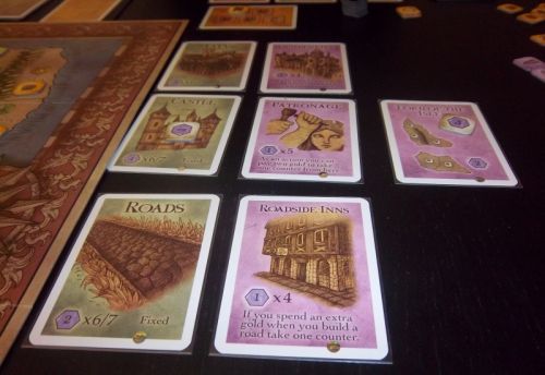 Les cartes points de victoire en fin de partie ; on avait presque tout ratissé 