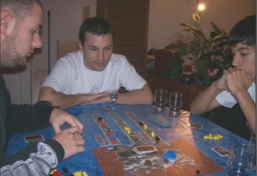 Mes trois adversaires, bien concentrés...