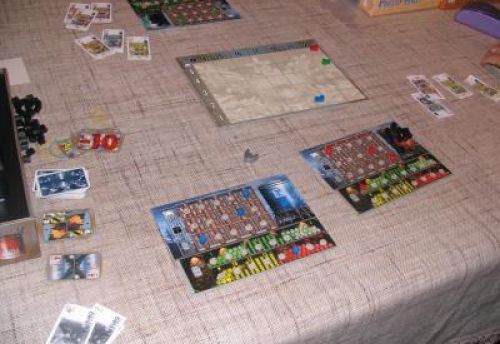 les plateaux à la fin de la partie