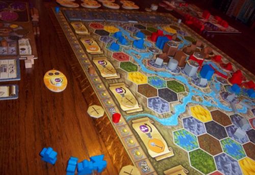 Un aperçu du plateau en fin de partie...le bas du plateau fut effectivement peu visité.