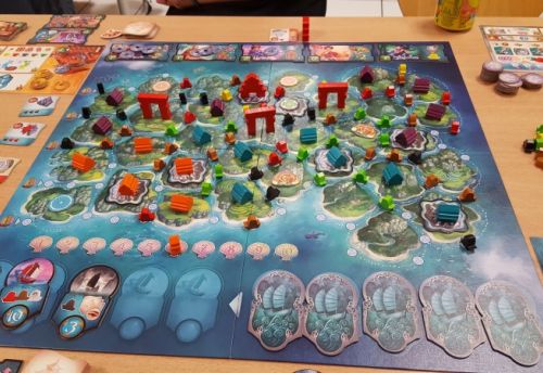 Fin de partie avec ma belle ligne de bâtiments bleus